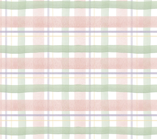 David Textiles Easter Sweet Spring Blooming Plaid Price per Yard