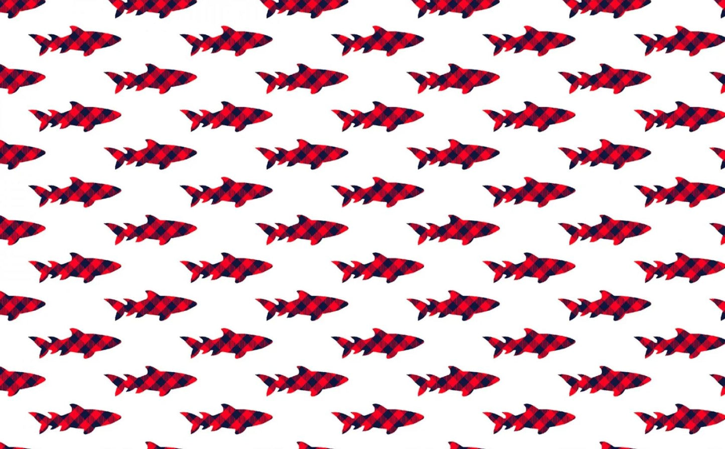 44 x 36 Christmas Santa Jaws Baby Shark Digital Print Dear Stella 100% Cotton