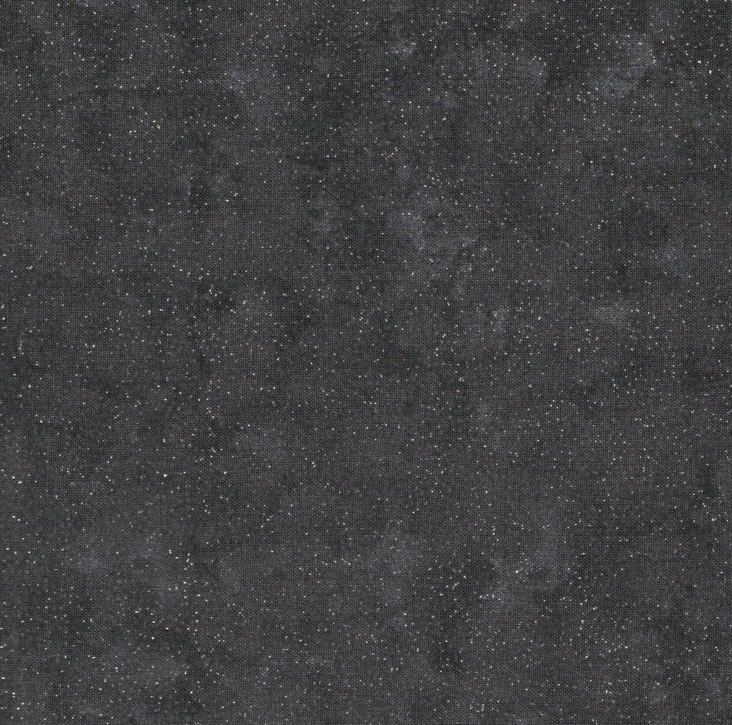 Blender Marbled Black with Glitter 100% Cotton Price per Yard