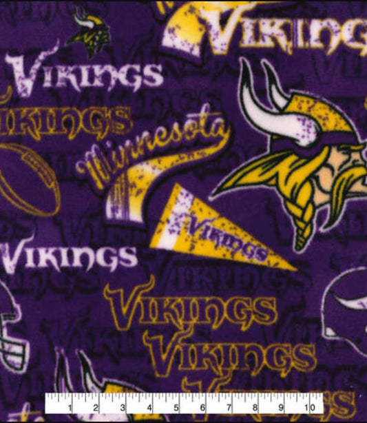 Fabric Traditions Fleece Minnesota Vikings 60 Inch Wide Price per Yard