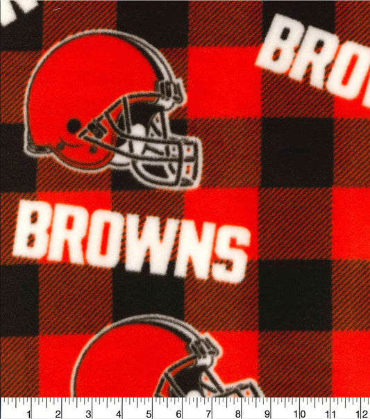 Fabric Traditions Fleece Cleveland Brown Plaid 60 Inch Wide Price per Yard