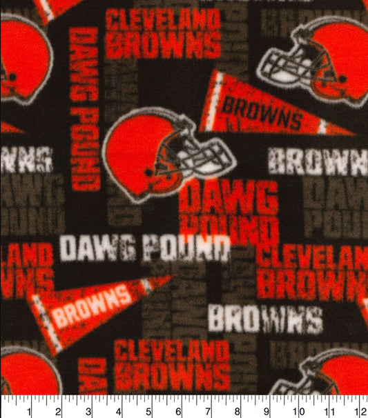 Fabric Traditions Fleece Cleveland Browns 60 Inch Wide Price per Yard