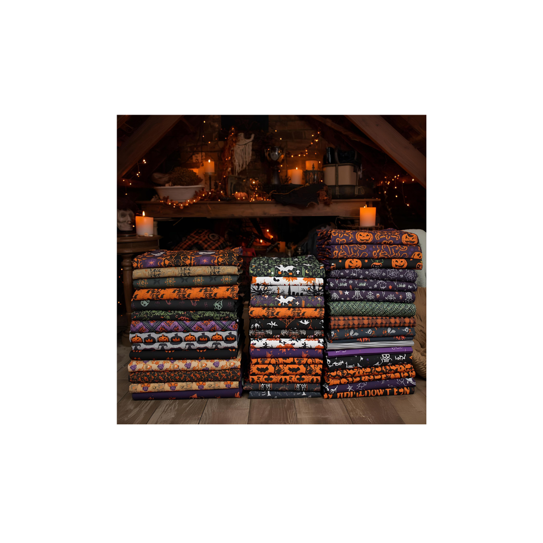 Halloween 8 Piece Fat Quarter Set 18" x 21" Mystery Bundle Precut
