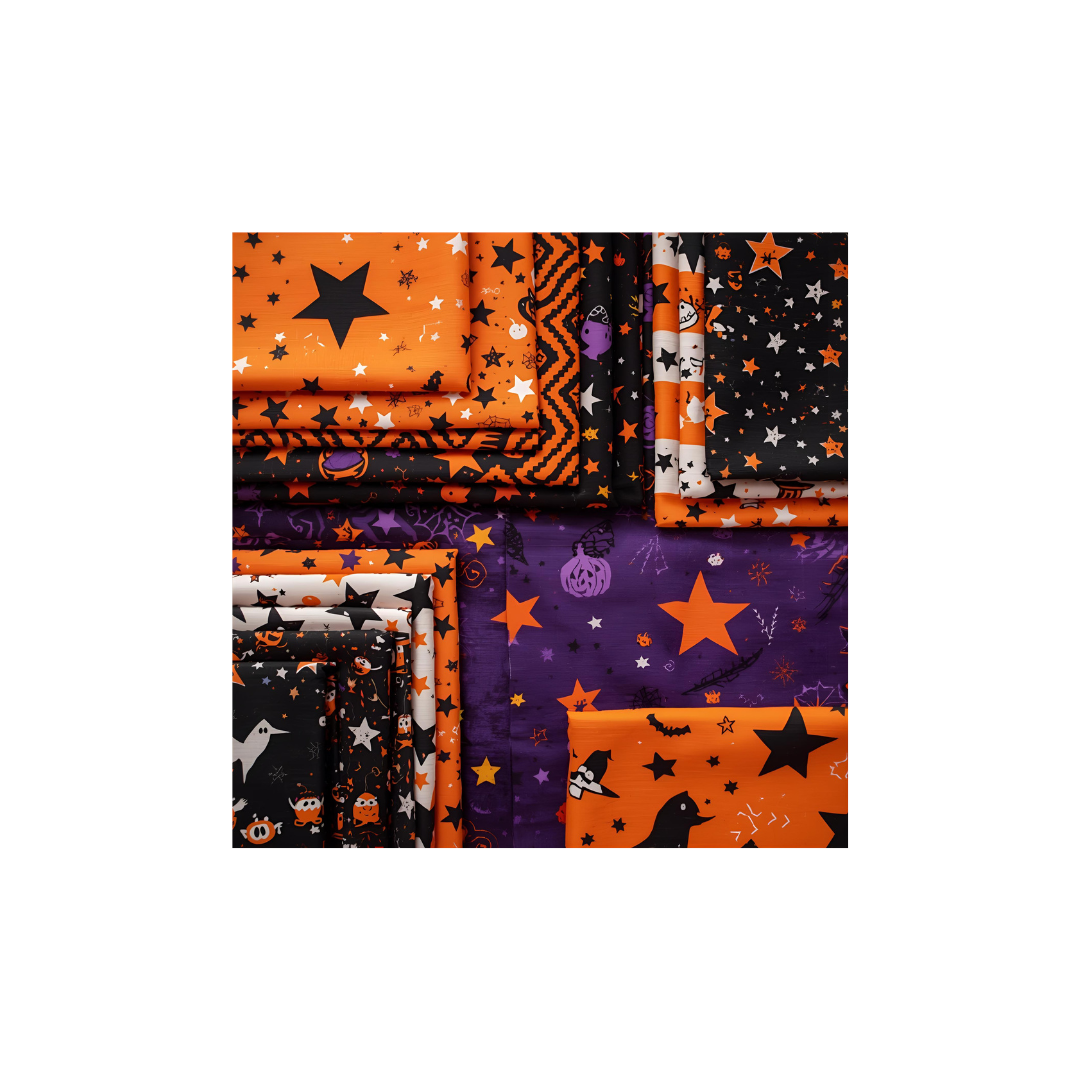Halloween 8 Piece Fat Quarter Set 18" x 21" Mystery Bundle Precut