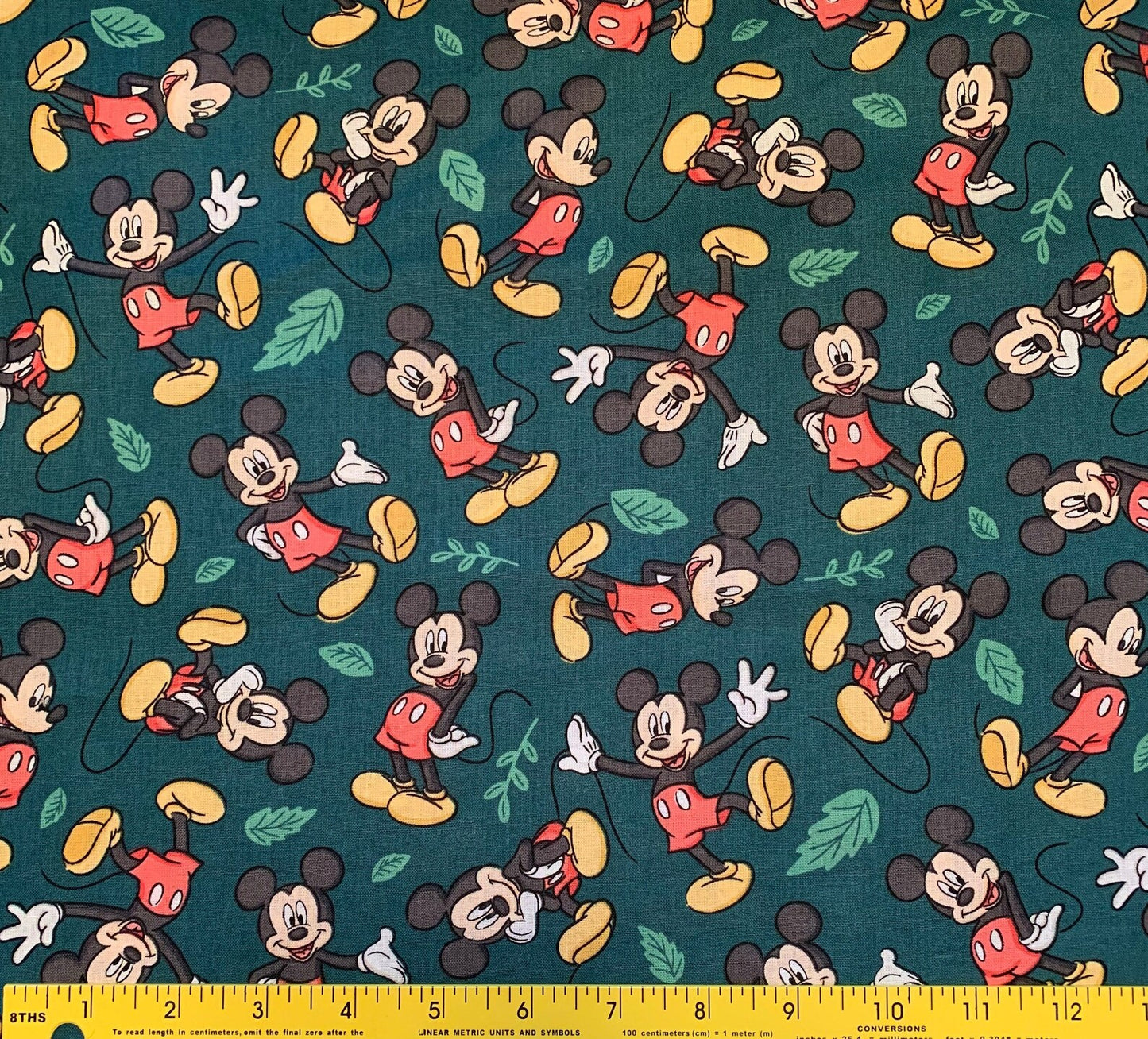44 x 36 Licensed Mickey Disney on Green Christmas Springs Creative 100% Cotton