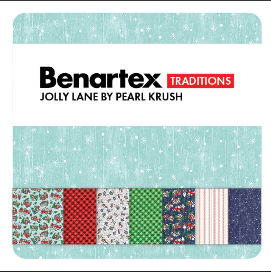 40 2.5" Strips Strip-pies Christmas Jolly Lane Benartex 100% Cotton Jelly Roll