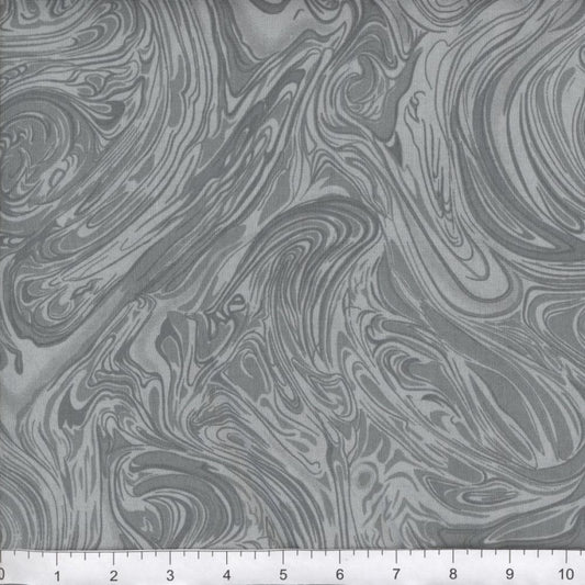 108 x 108 Marblelicious Marble on Medium Gray Background Quilt Back Cotton Fabric Extra Wide