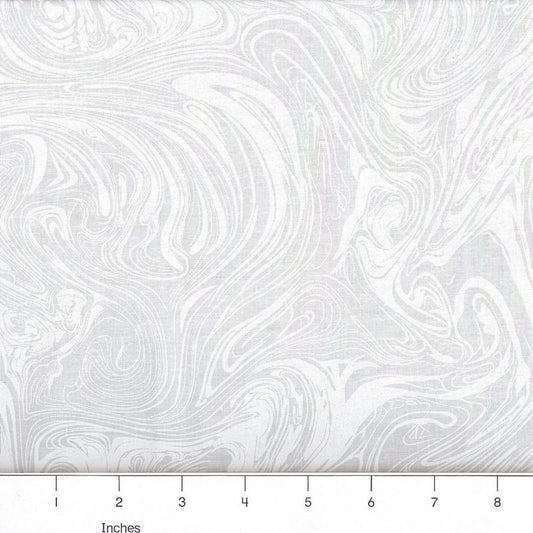 108 x 108 White Marblelicious Marble on White Background Quilt Back Cotton Fabric Extra Wide