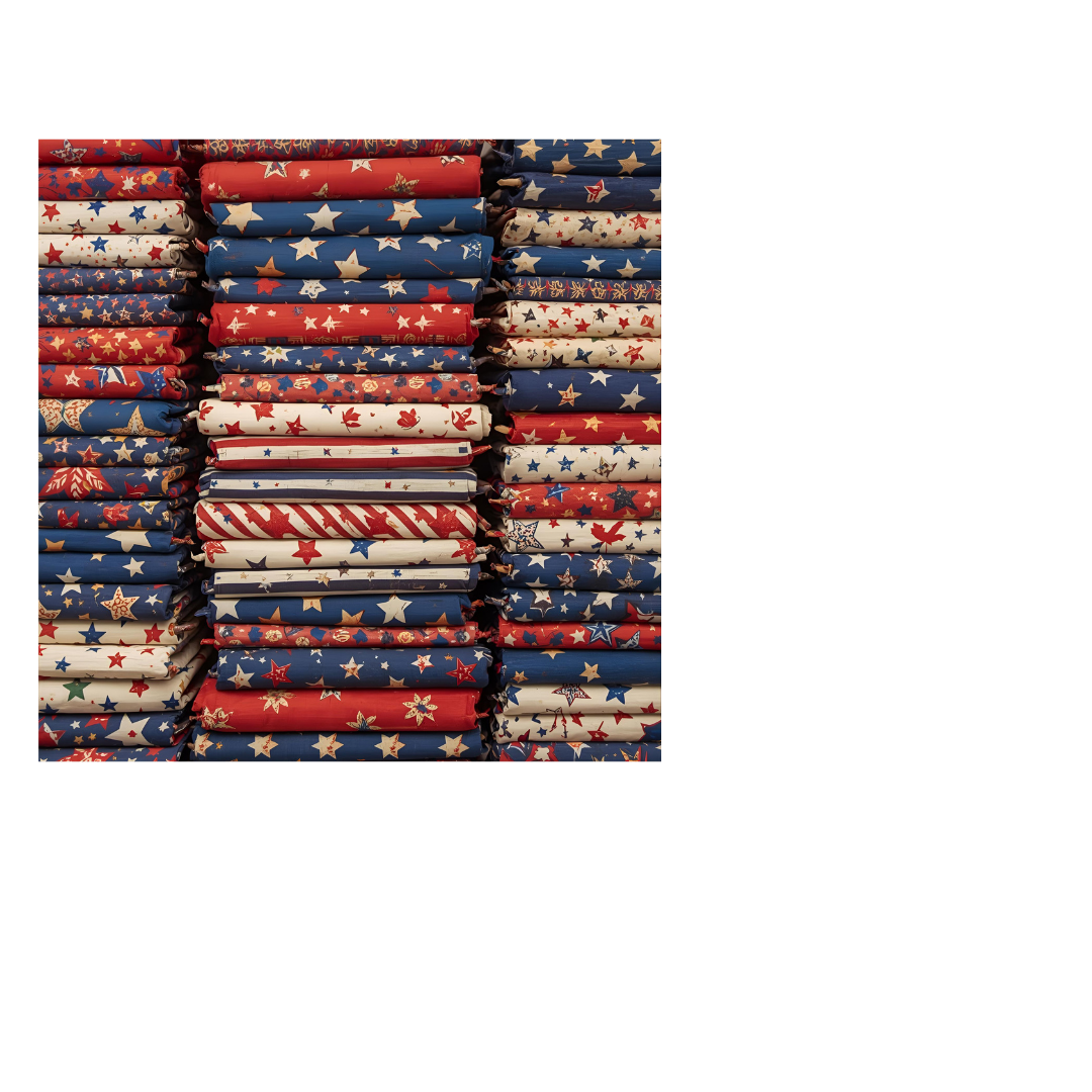 Patriotic 8 Piece Fat Quarter Set 18" x 21" Mystery Bundle Precut