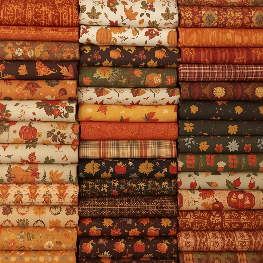 Thanksgiving 8 Piece Fat Quarter Set 18" x 21" Mystery Bundle Precut