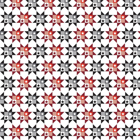 45 x 36 Gingham Star Block 36 x 45 100% Cotton Fabric All Over Print