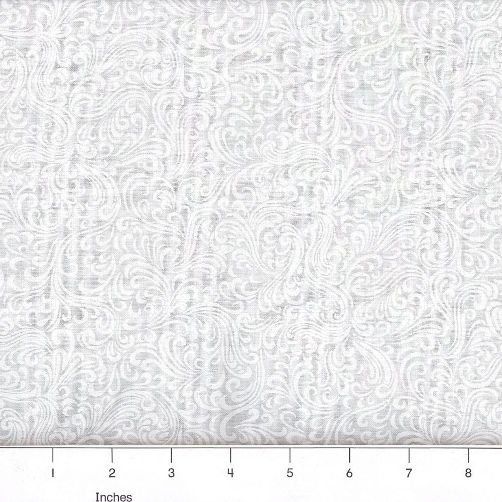 108 x 108 White Breezeway Pattern on White Background Quilt Back Cotton Fabric Extra Wide